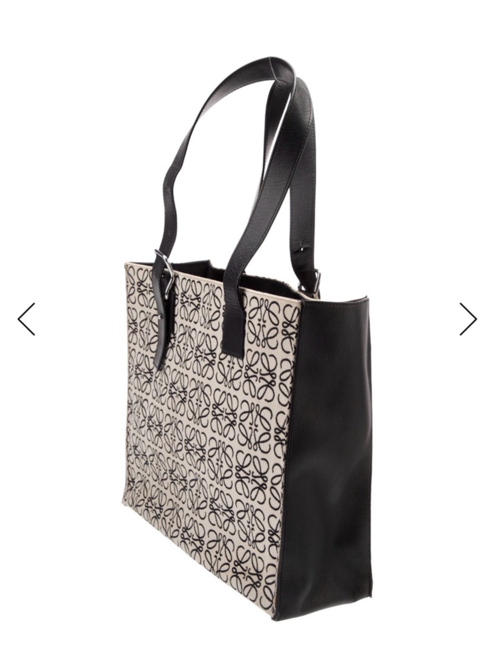 Loewe Canvas Tote Bag with Black Patterned Print - Picture 3 of 6